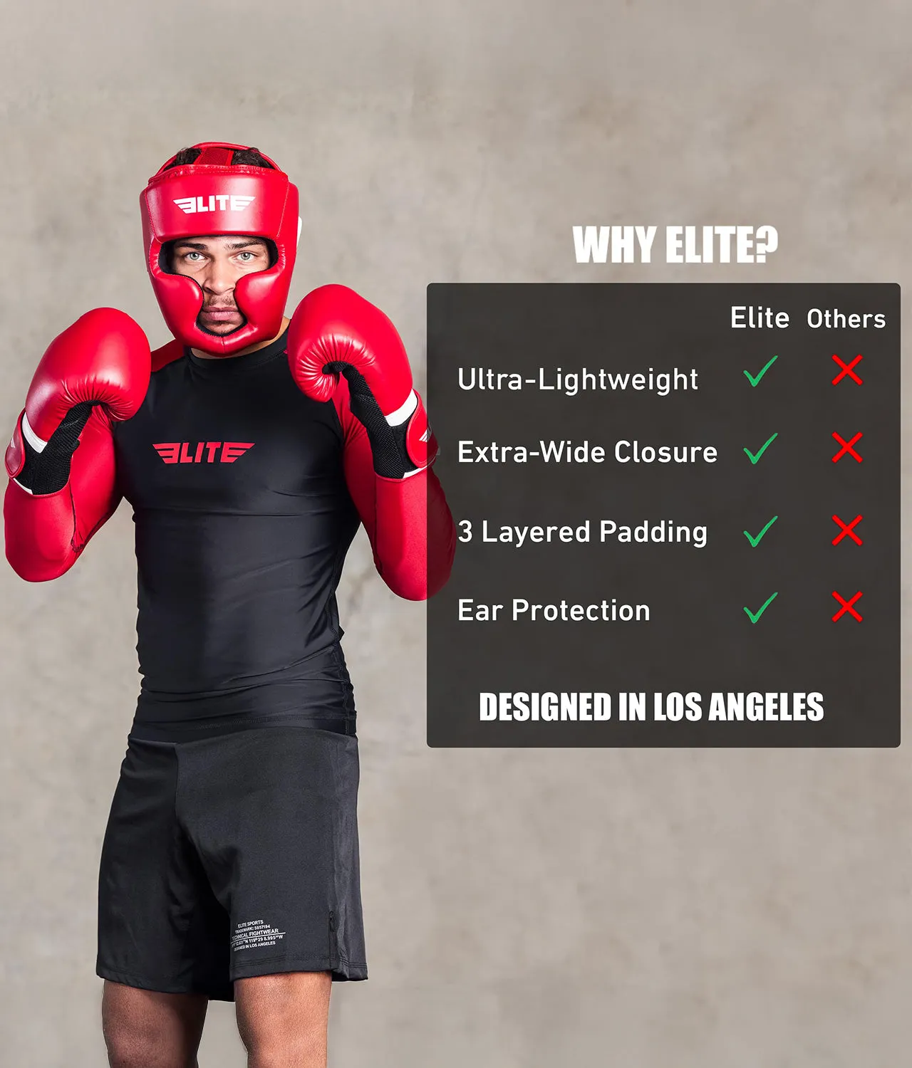 Adults' Red Muay Thai Headgear