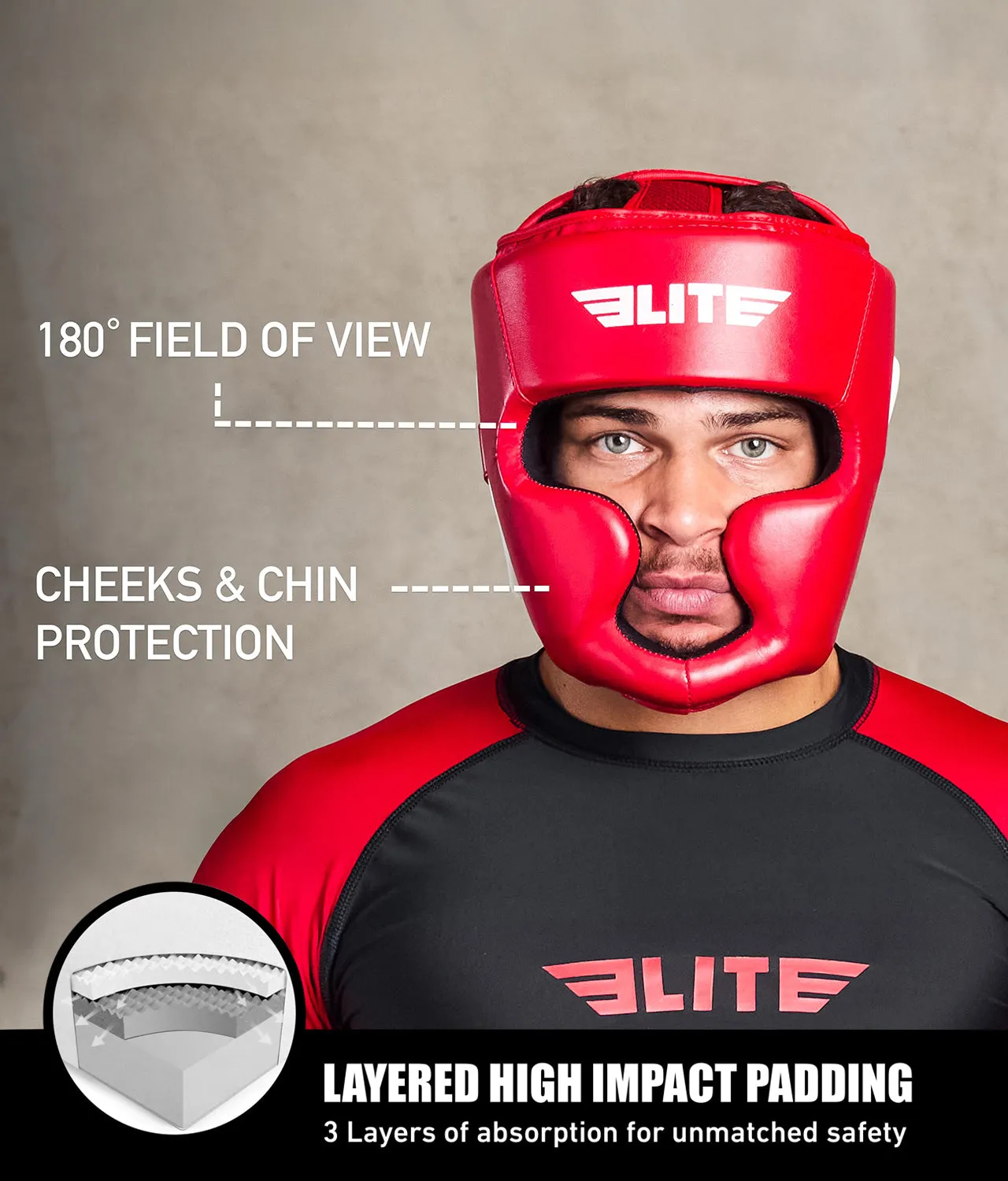 Adults' Red Muay Thai Headgear