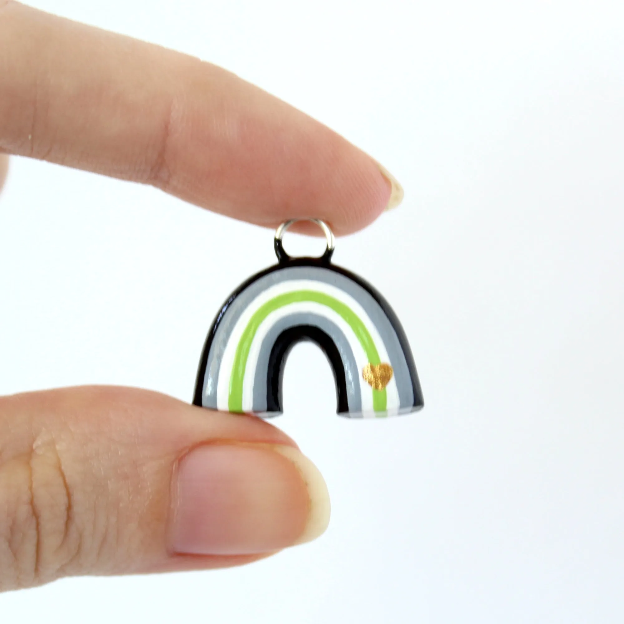 Agender Pride Rainbow Charm