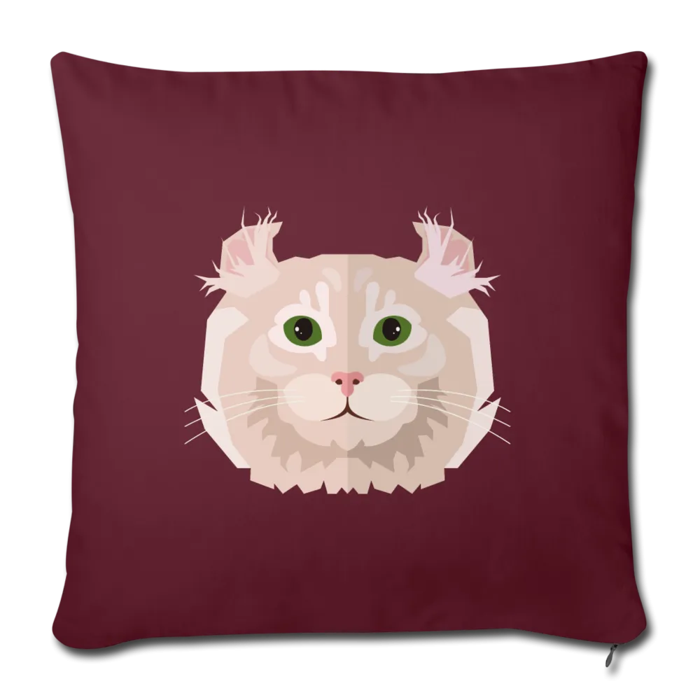 American Curl Cat Throw Pillow Cover 17.5” x 17.5”