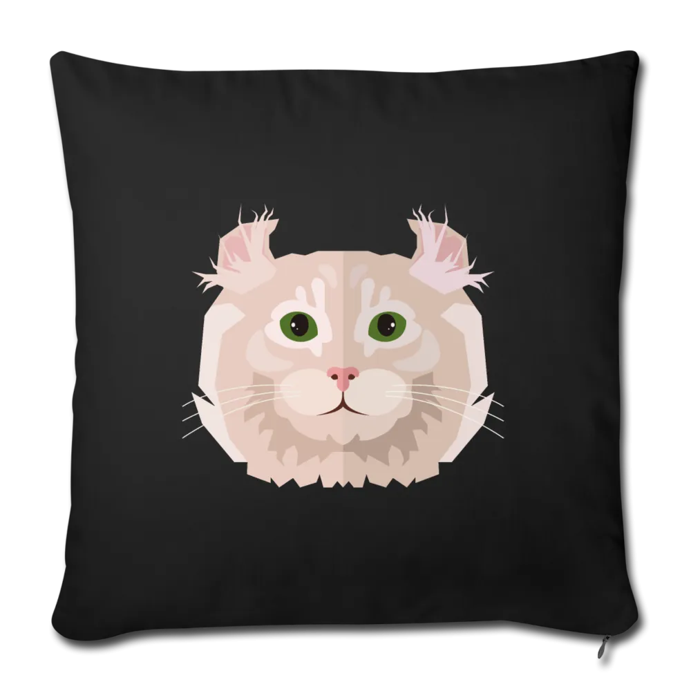 American Curl Cat Throw Pillow Cover 17.5” x 17.5”