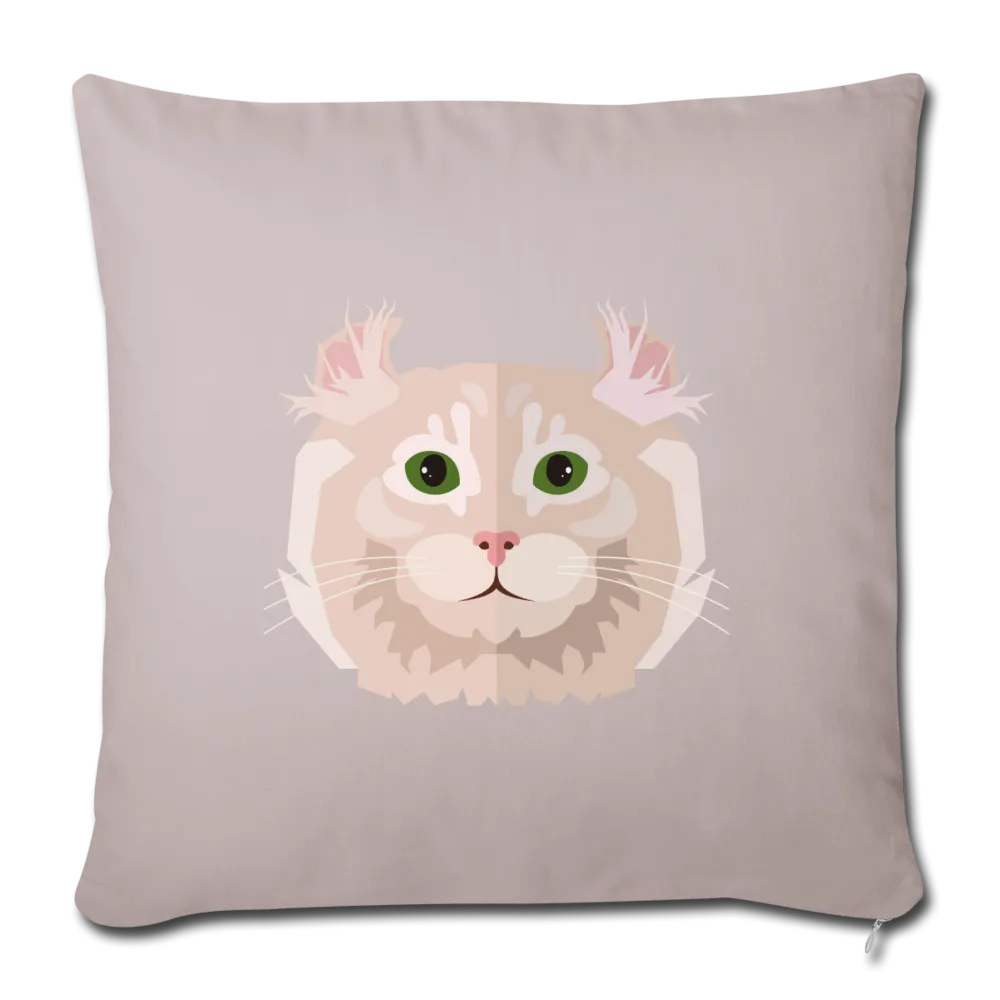 American Curl Cat Throw Pillow Cover 17.5” x 17.5”