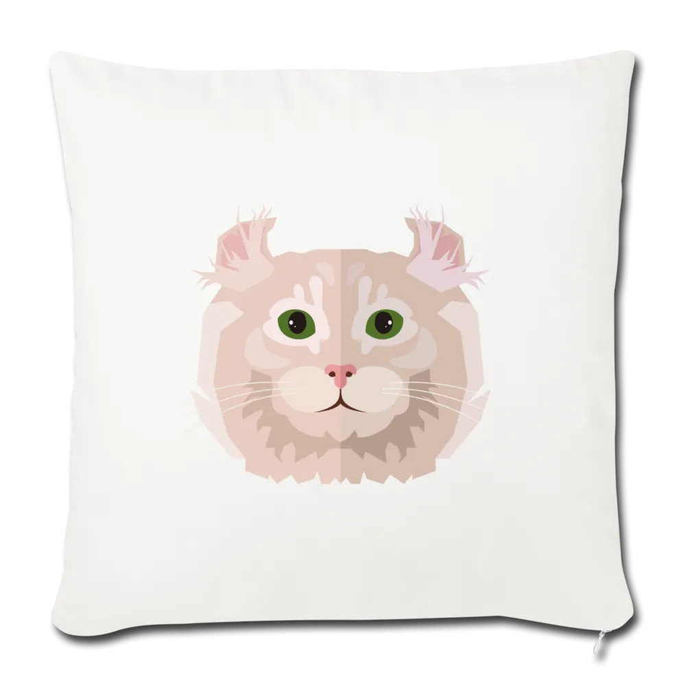 American Curl Cat Throw Pillow Cover 17.5” x 17.5”