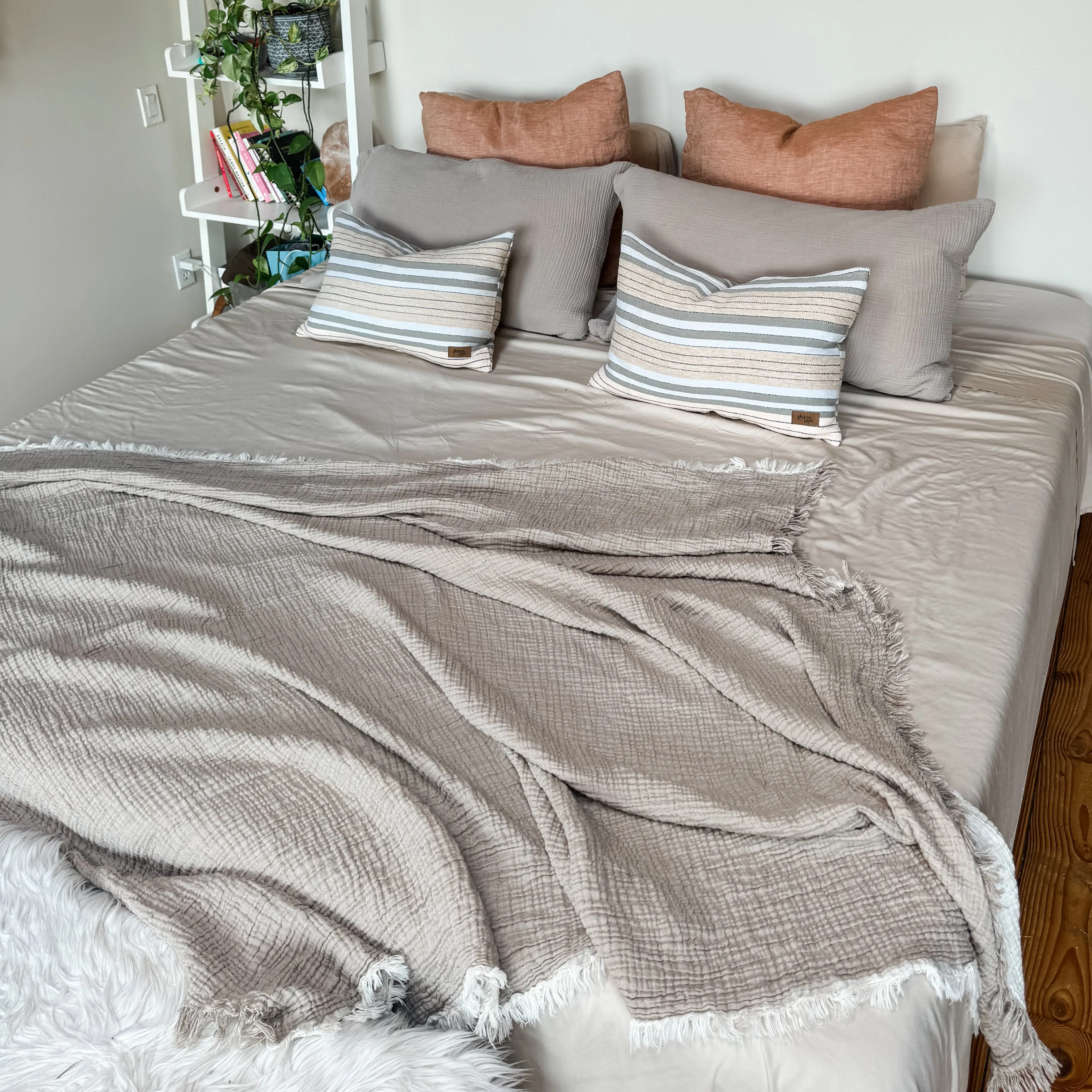 Ankara Crinkle Cotton Throw Blanket