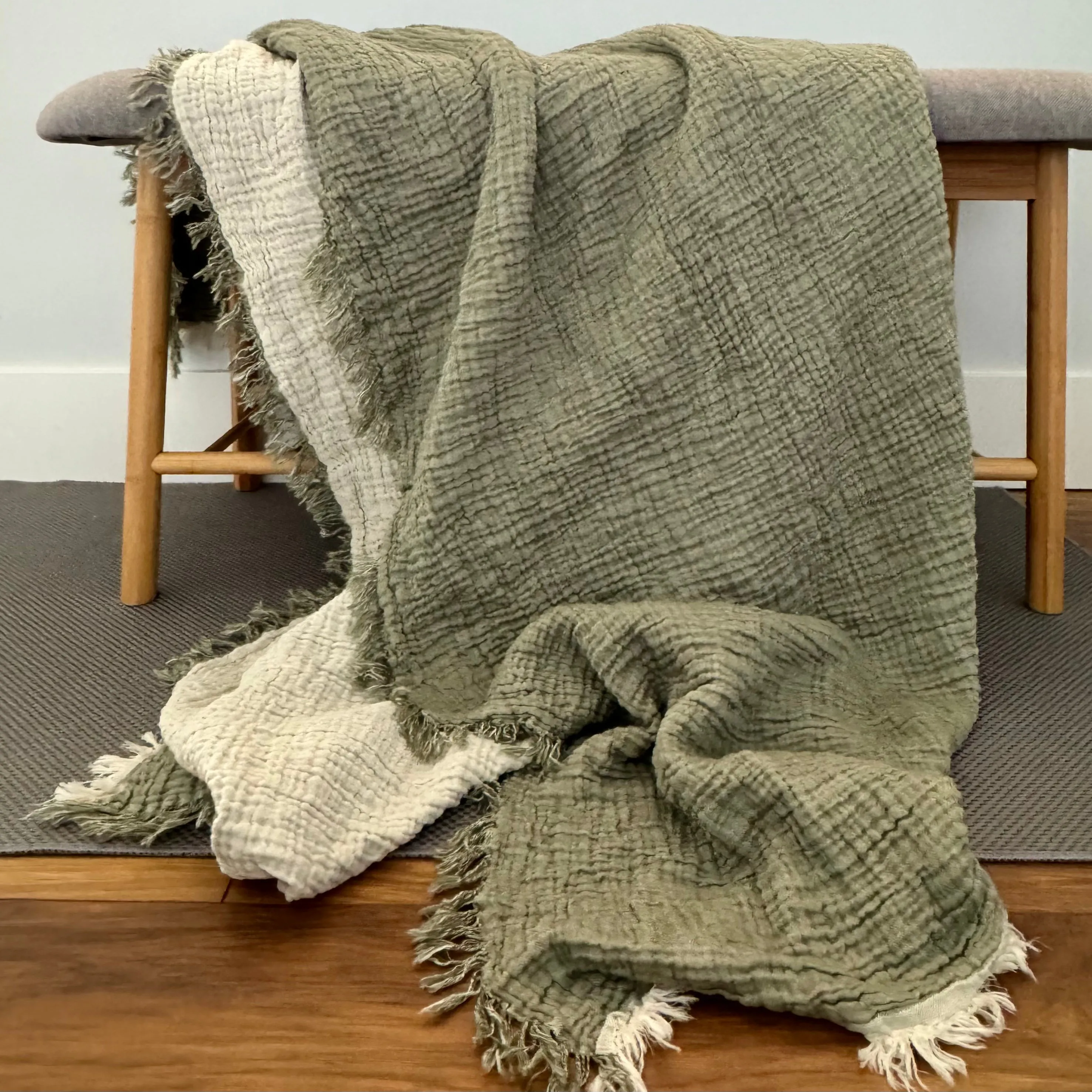Ankara Crinkle Cotton Throw Blanket