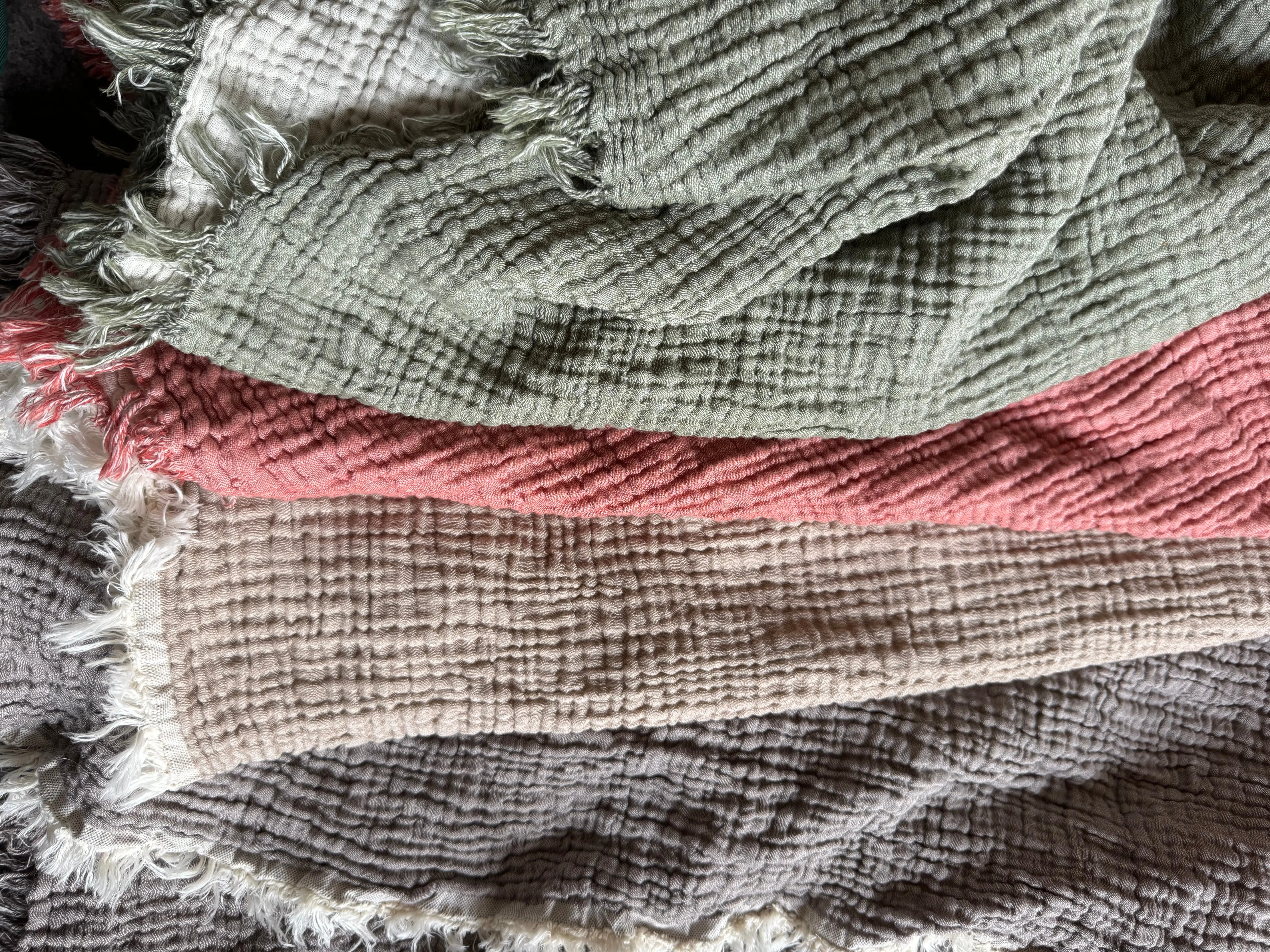 Ankara Crinkle Cotton Throw Blanket