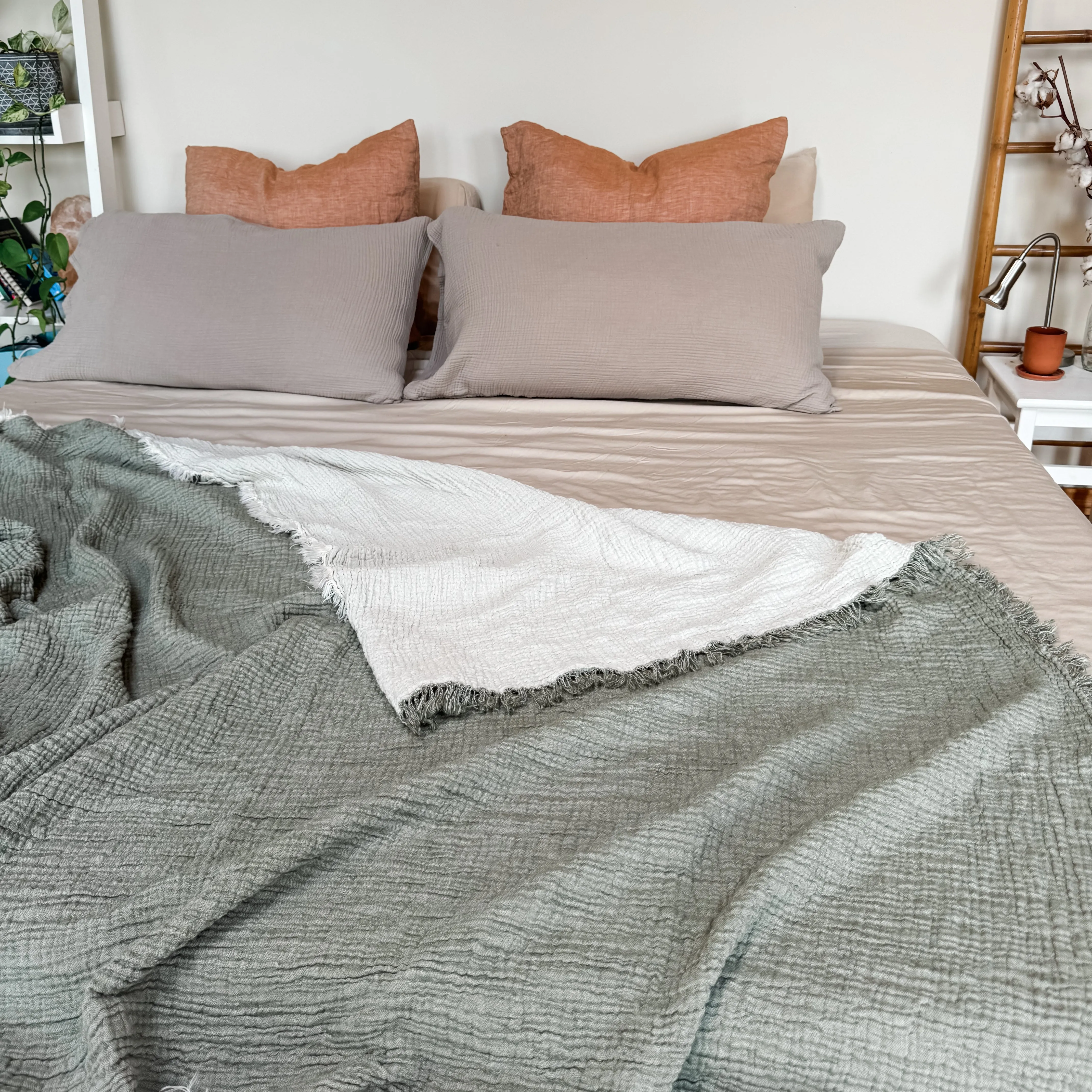 Ankara Crinkle Cotton Throw Blanket