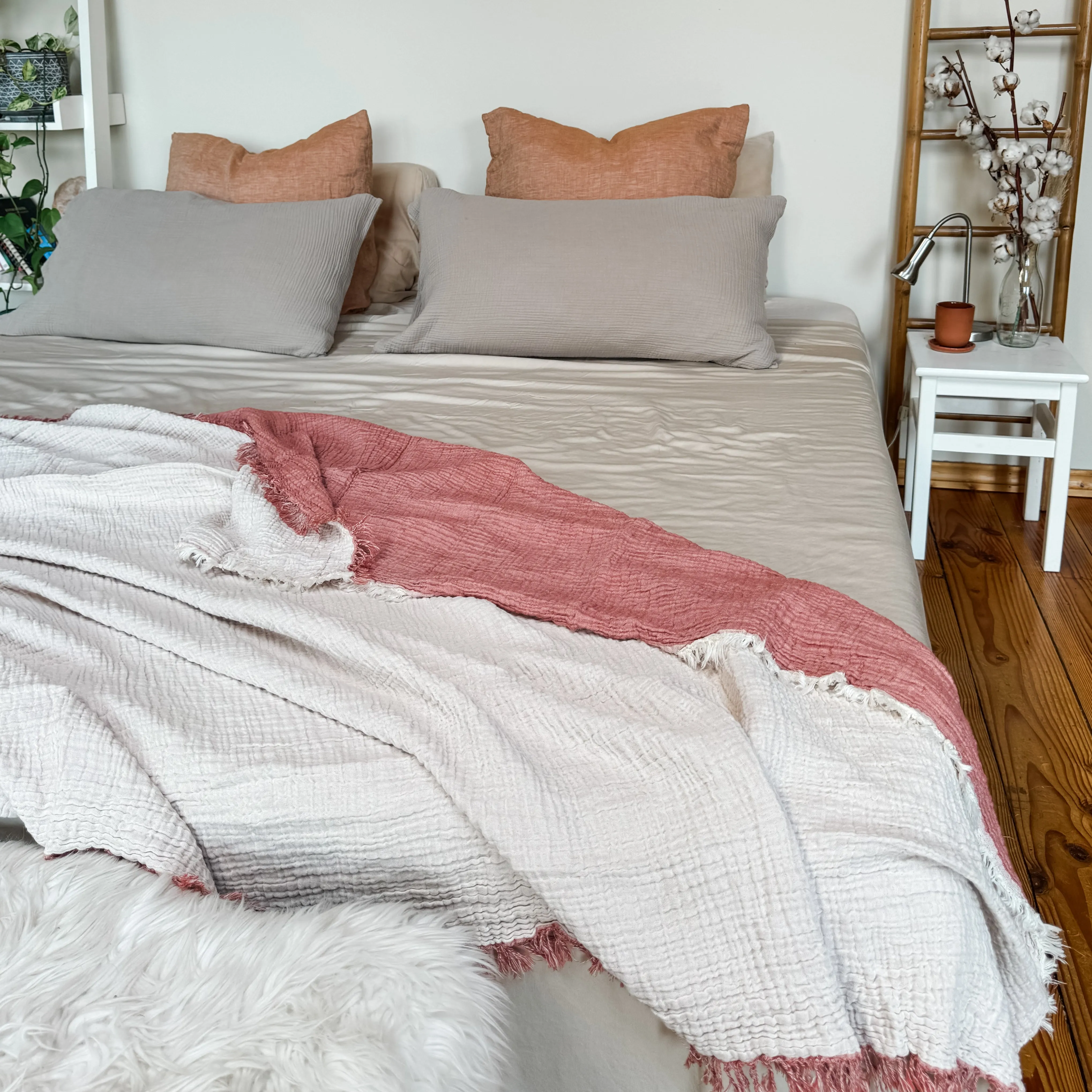 Ankara Crinkle Cotton Throw Blanket