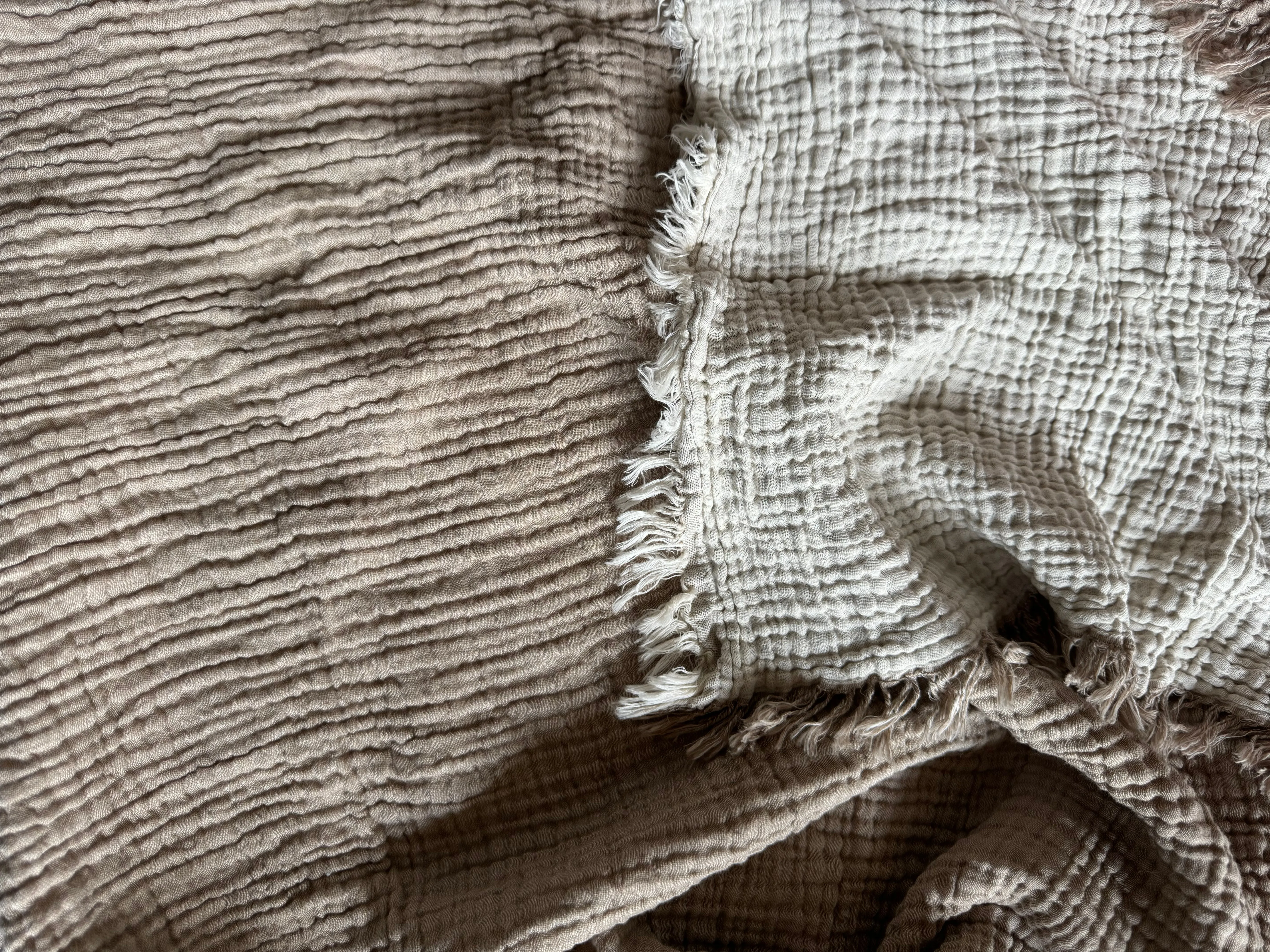 Ankara Crinkle Cotton Throw Blanket