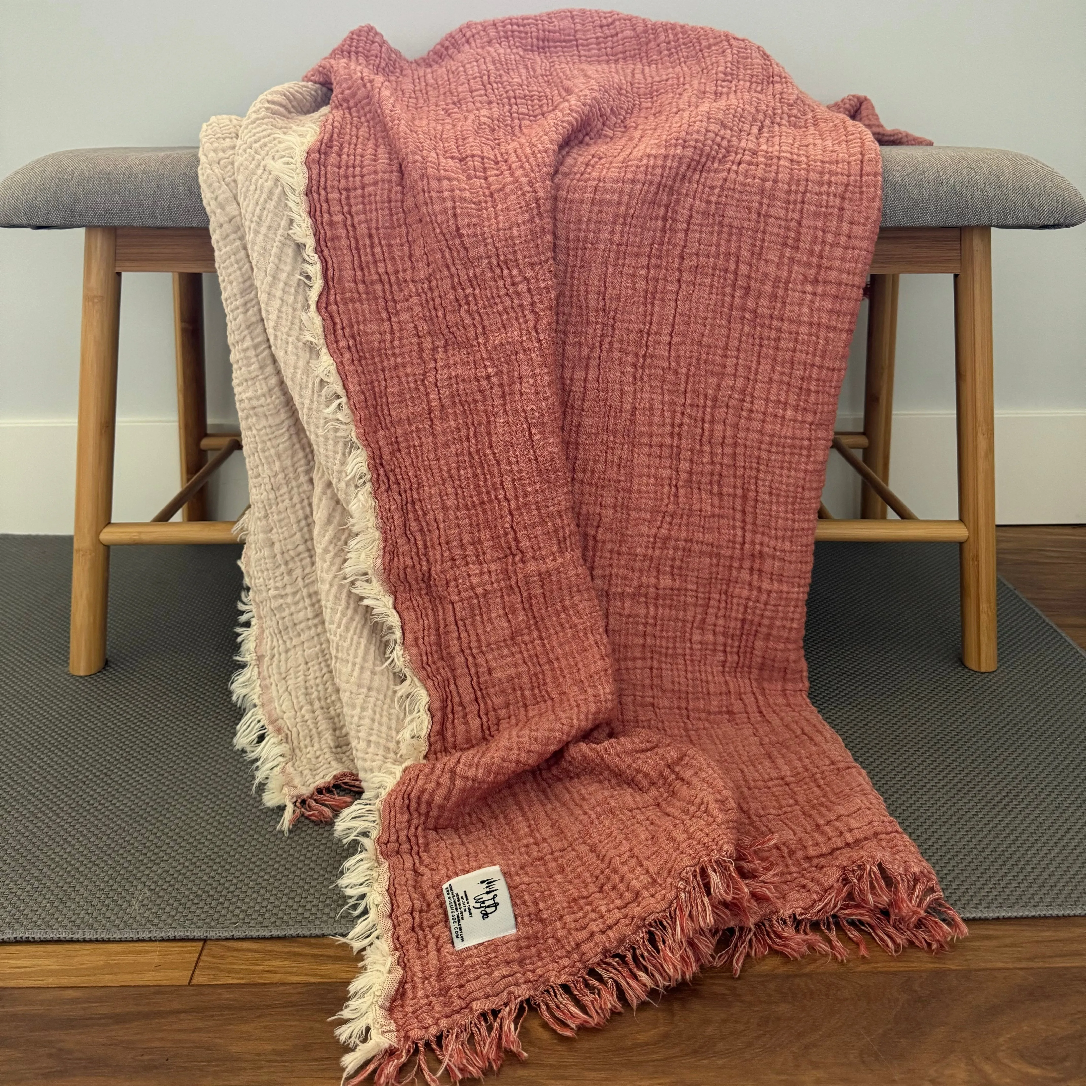 Ankara Crinkle Cotton Throw Blanket