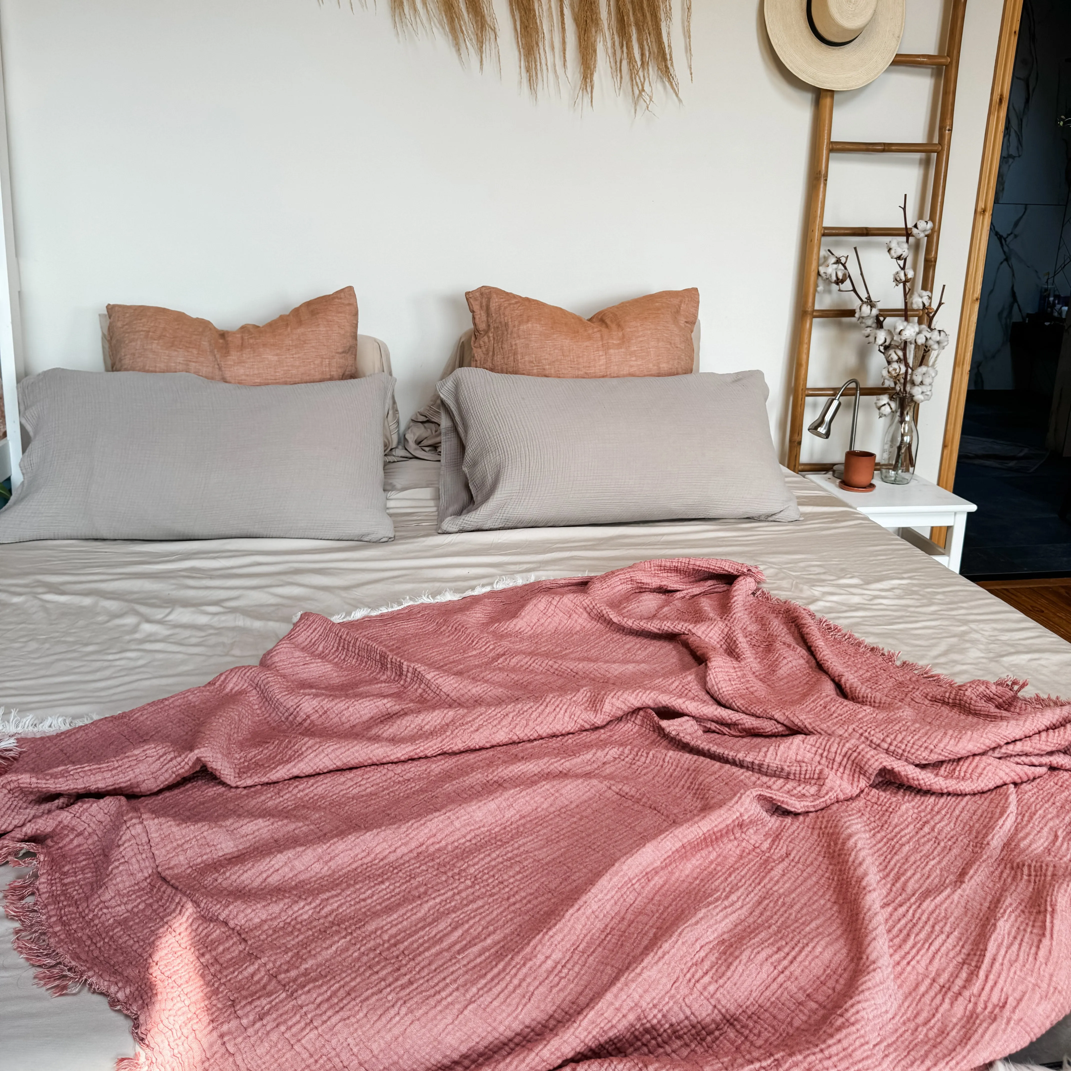 Ankara Crinkle Cotton Throw Blanket