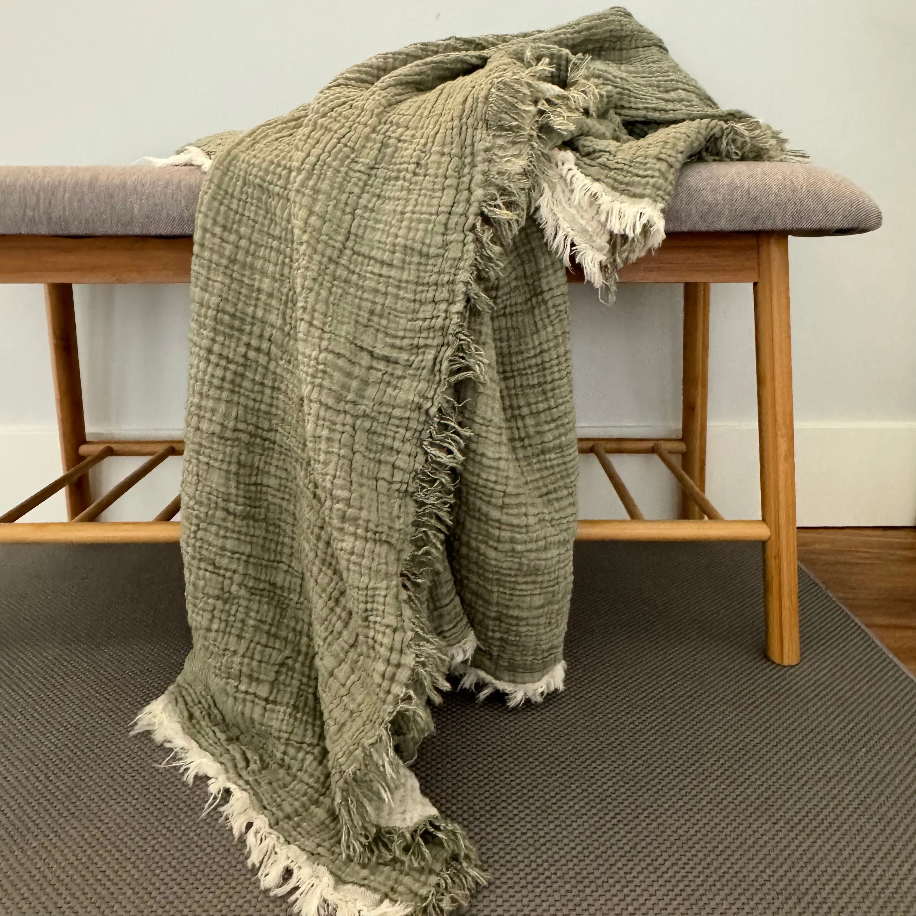 Ankara Crinkle Cotton Throw Blanket
