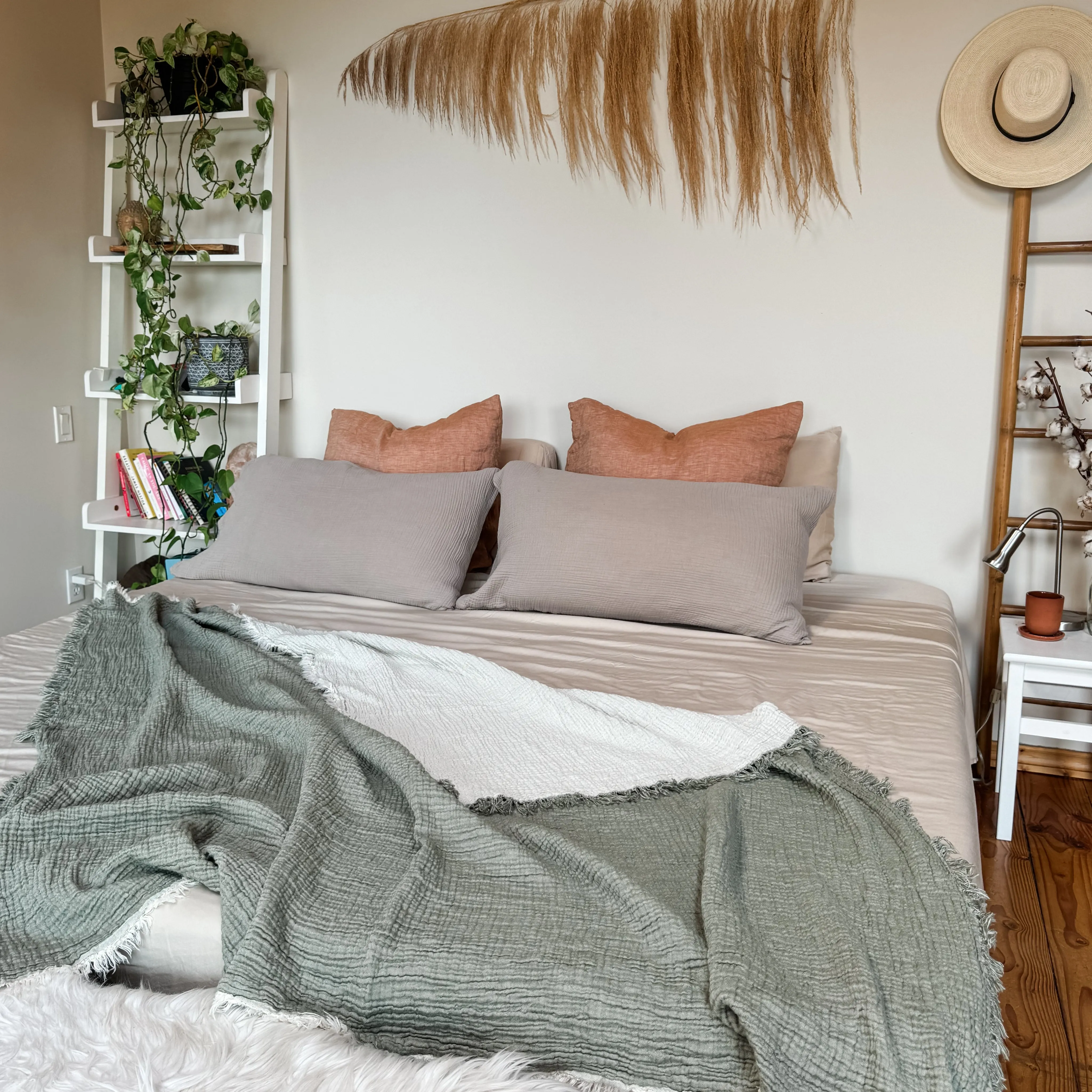 Ankara Crinkle Cotton Throw Blanket