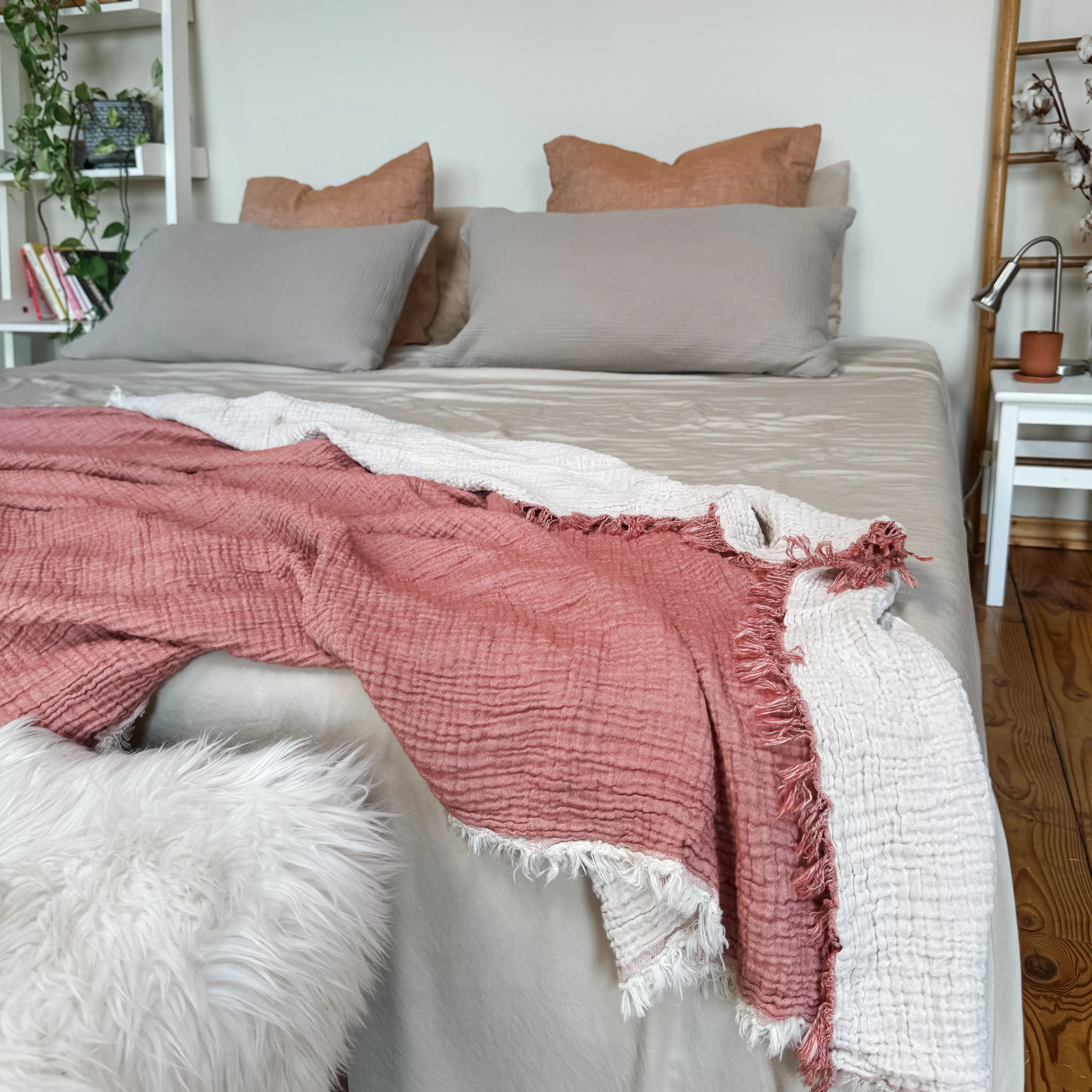 Ankara Crinkle Cotton Throw Blanket