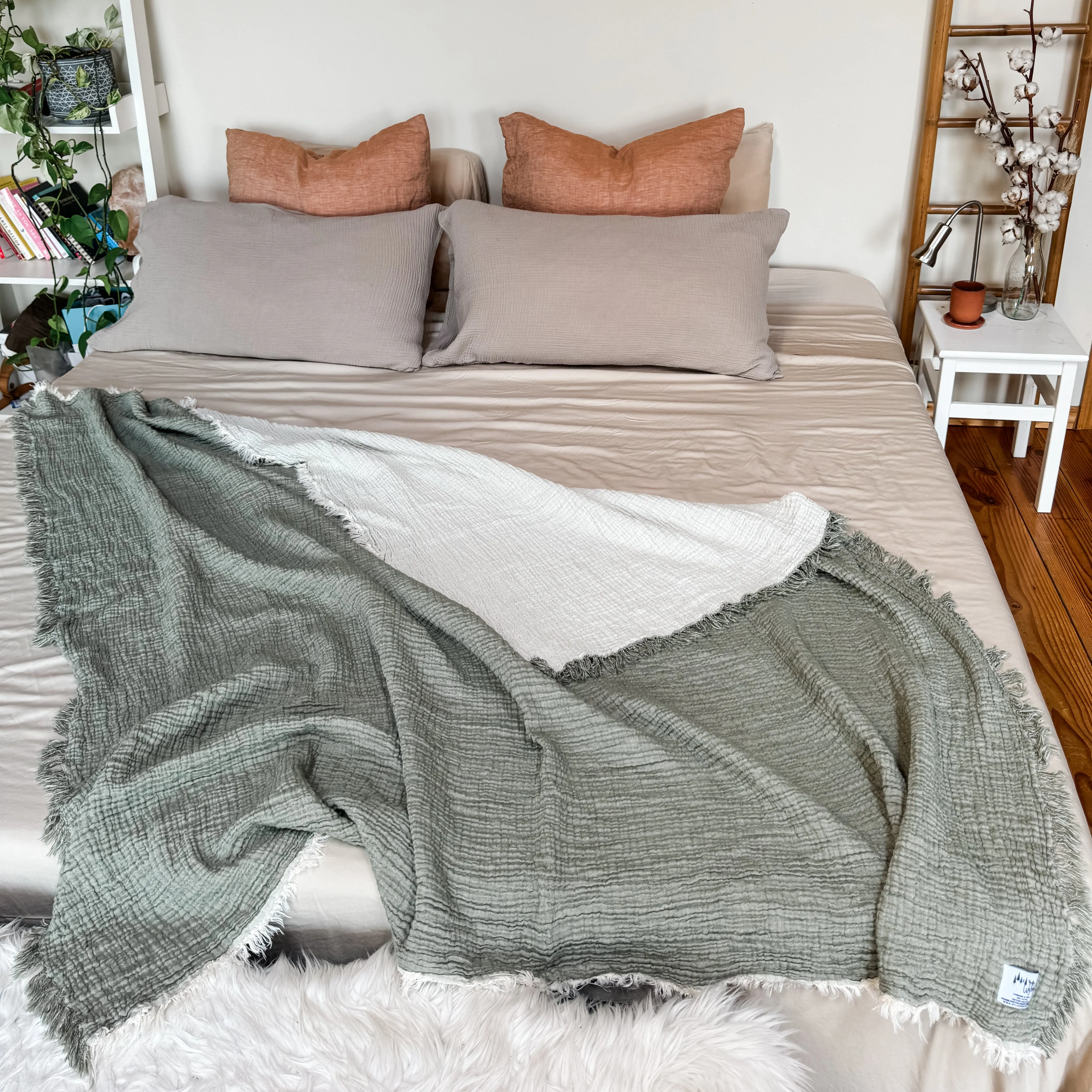 Ankara Crinkle Cotton Throw Blanket
