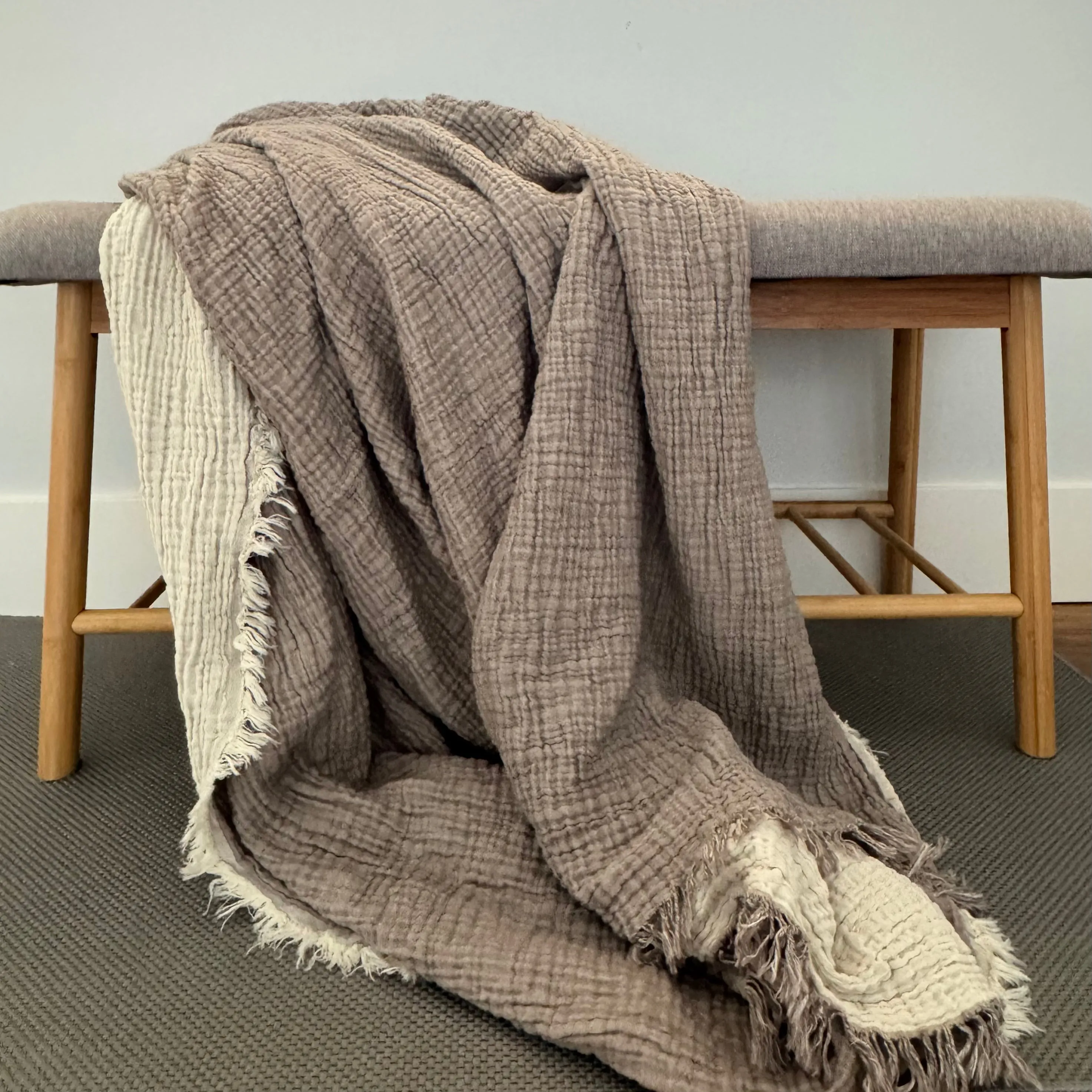 Ankara Crinkle Cotton Throw Blanket