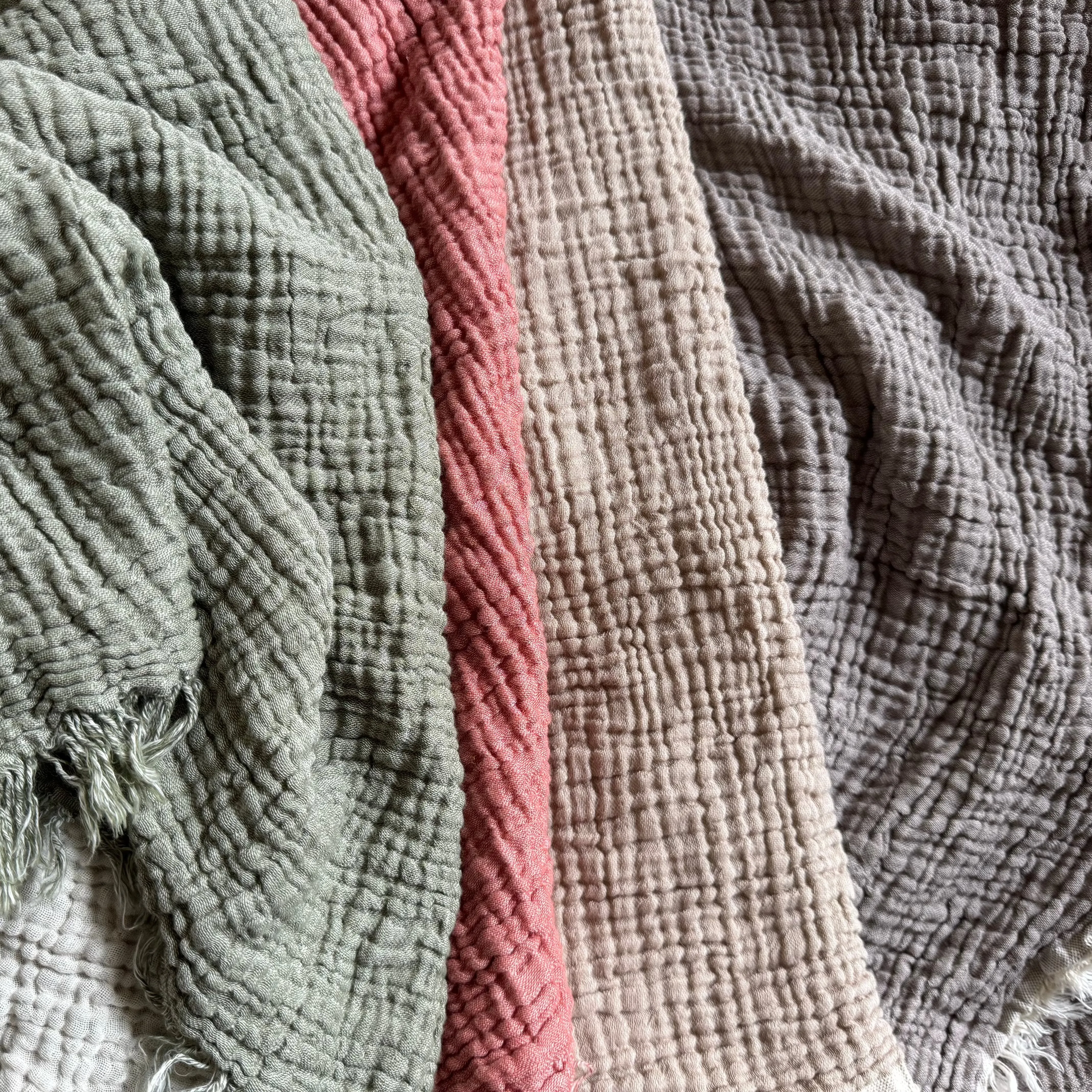 Ankara Crinkle Cotton Throw Blanket