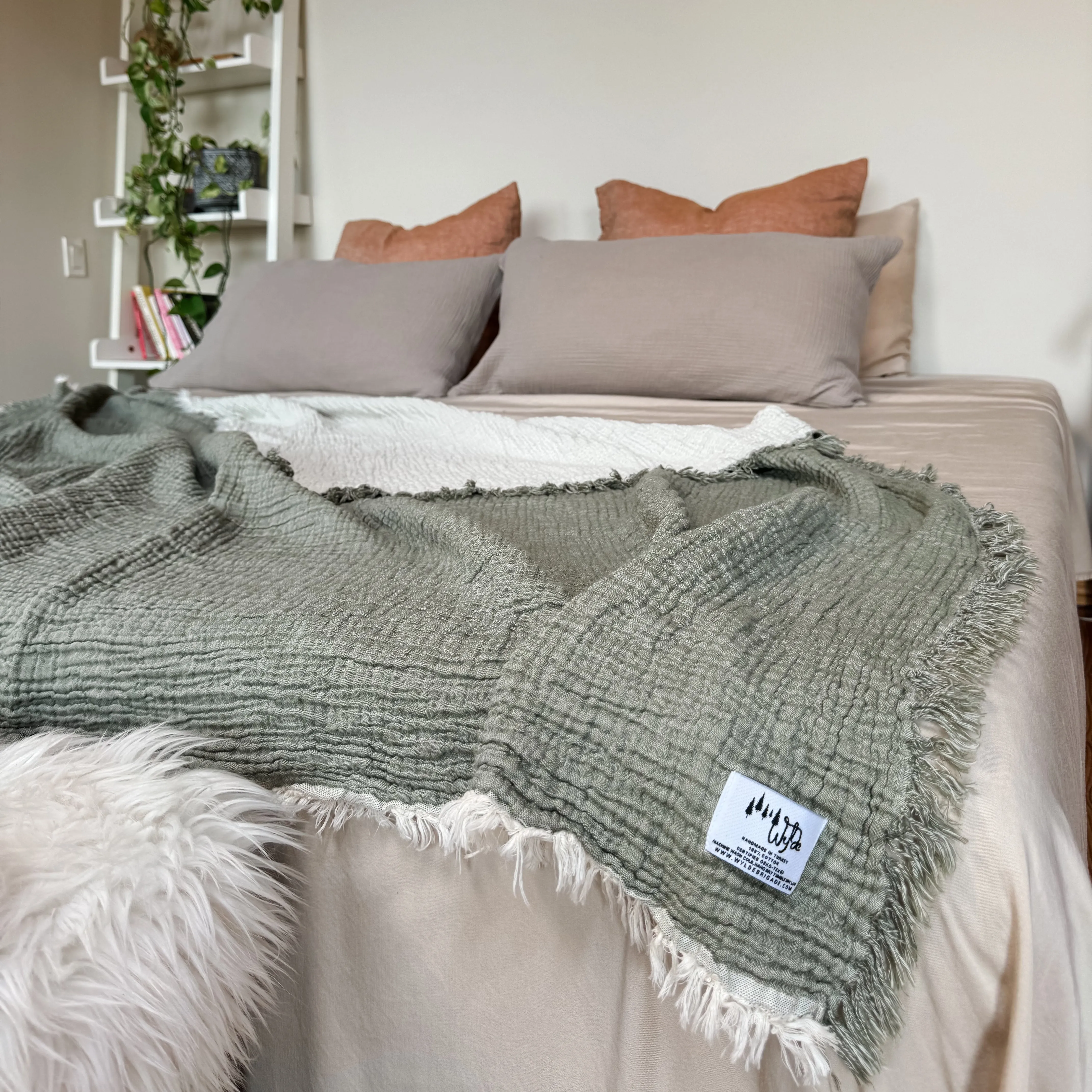 Ankara Crinkle Cotton Throw Blanket