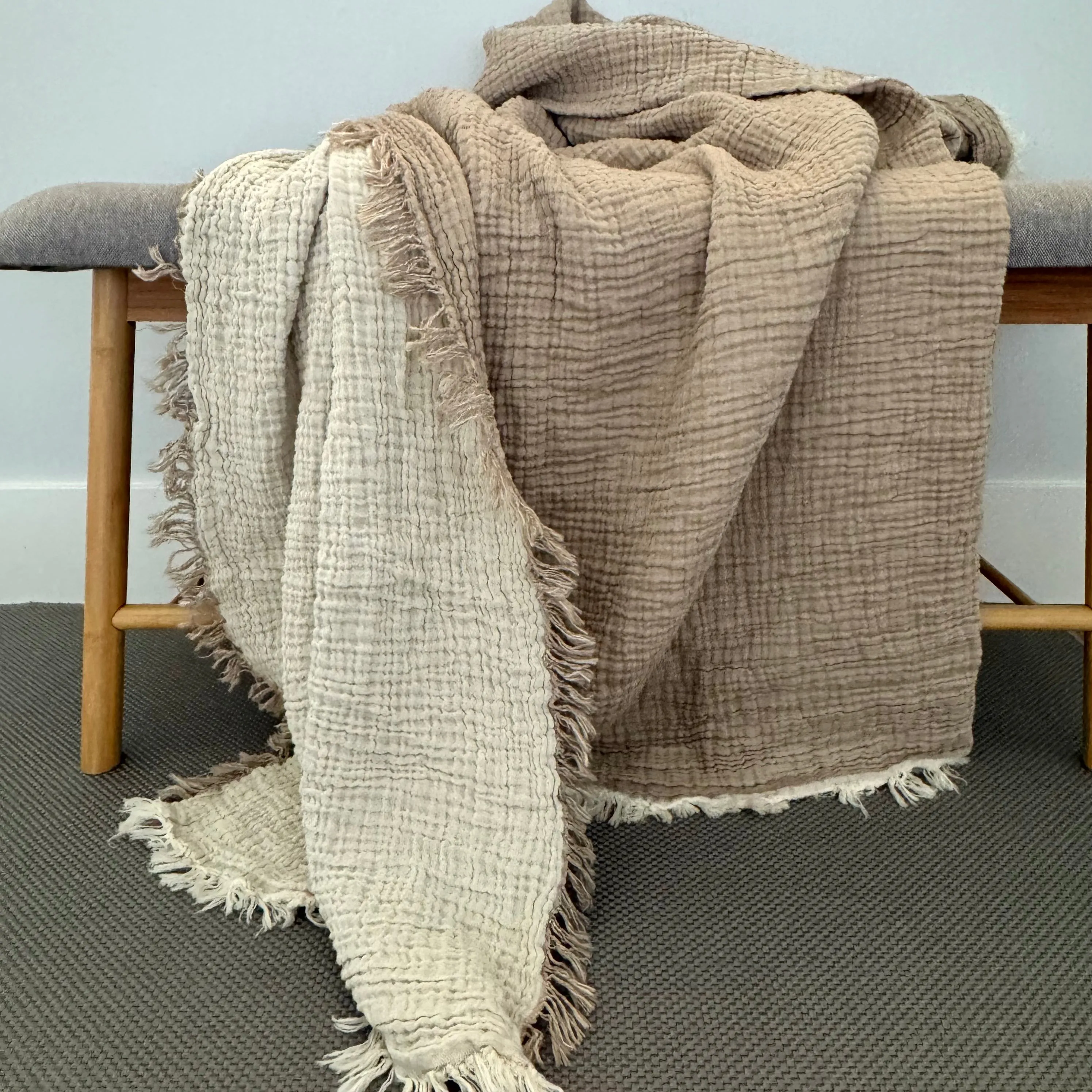 Ankara Crinkle Cotton Throw Blanket
