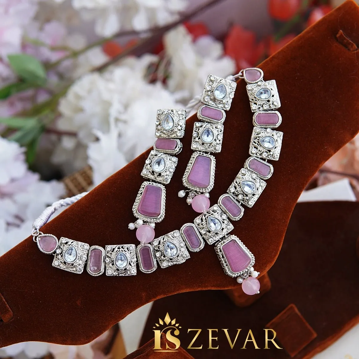 Antique Gemstones Necklace Guluband Set
