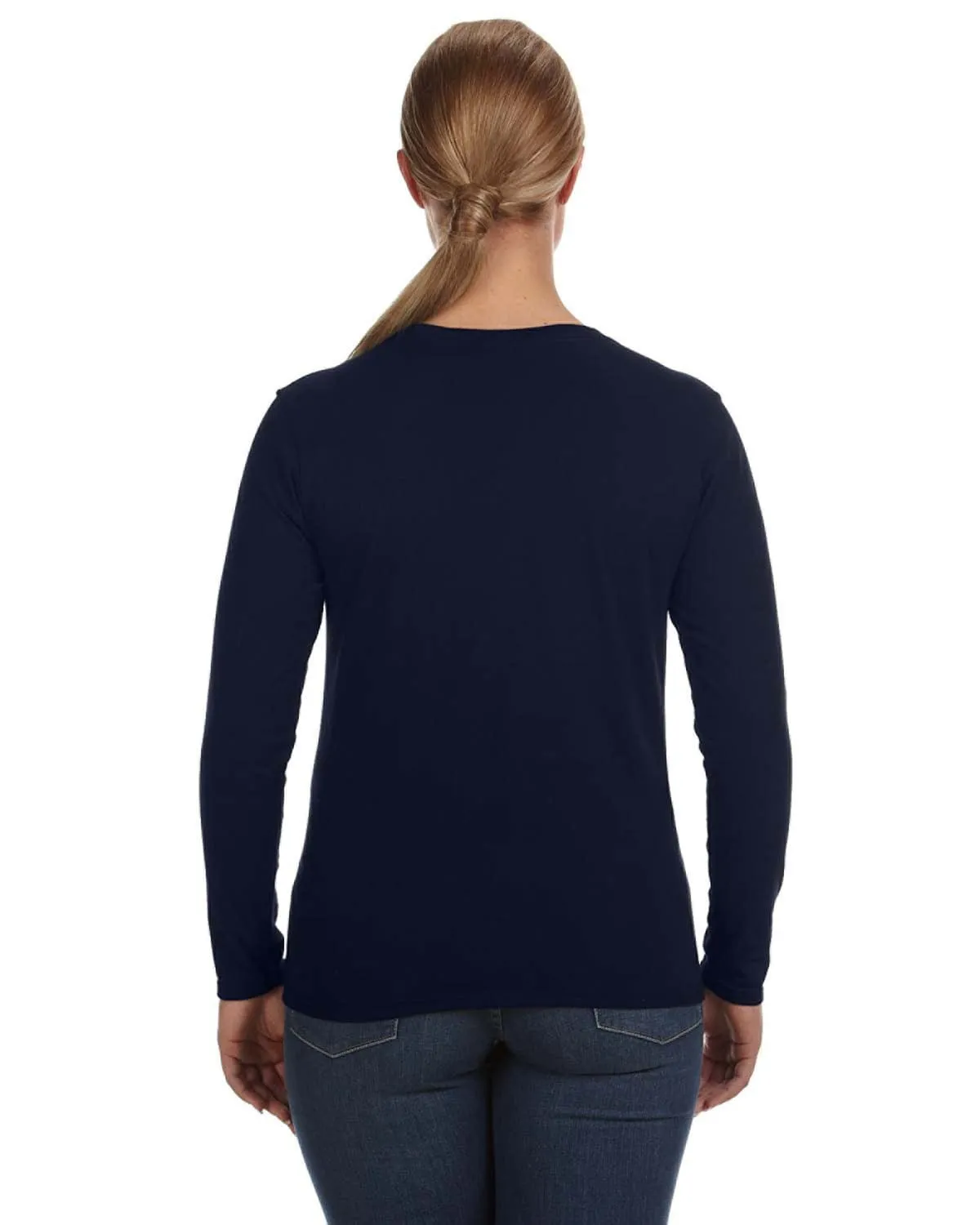 Anvil Ladies Lightweight Long Sleeve T-Shirt | Navy