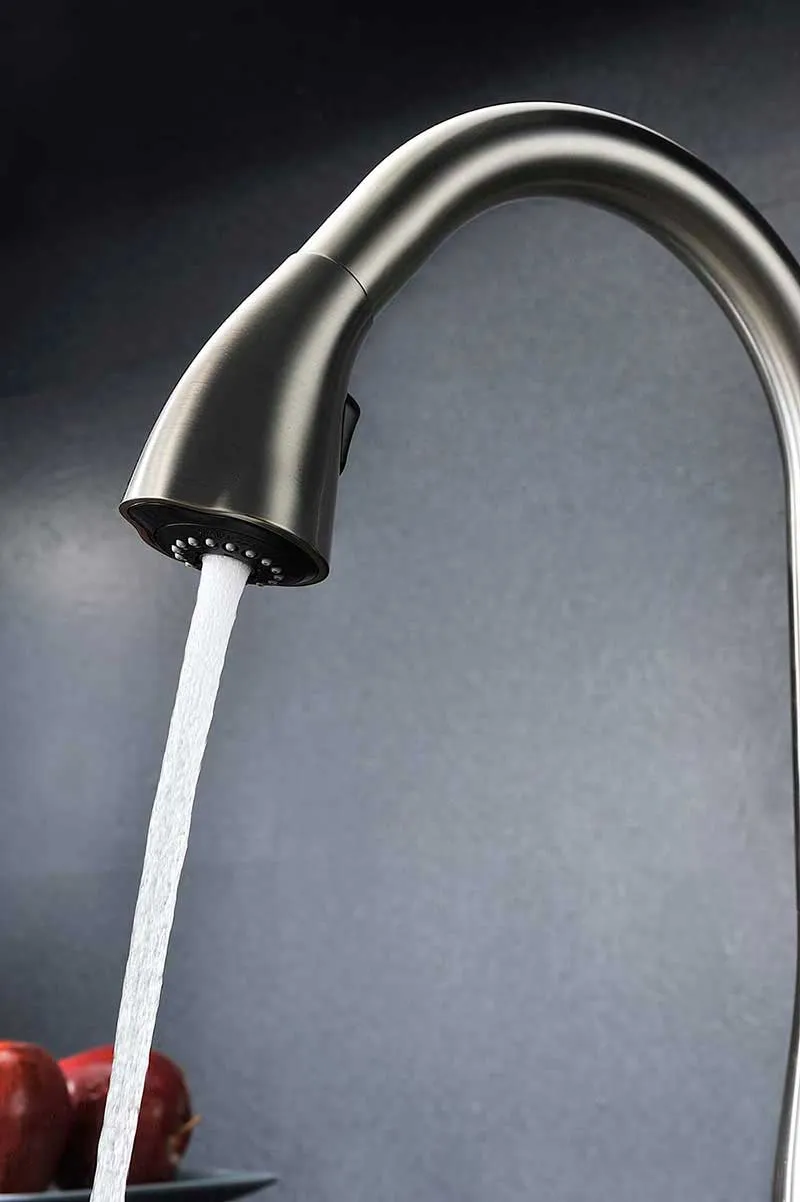 Anzzi ELYSIAN Farmhouse Stainless Steel 32 in. 0-Hole Kitchen Sink and Faucet Set with Accent Faucet in Brushed Nickel