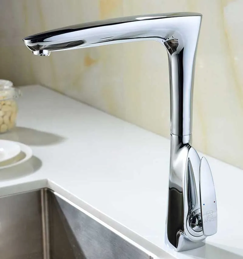Anzzi ELYSIAN Farmhouse Stainless Steel 32 in. 0-Hole Kitchen Sink and Faucet Set with Timbre Faucet in Polished Chrome