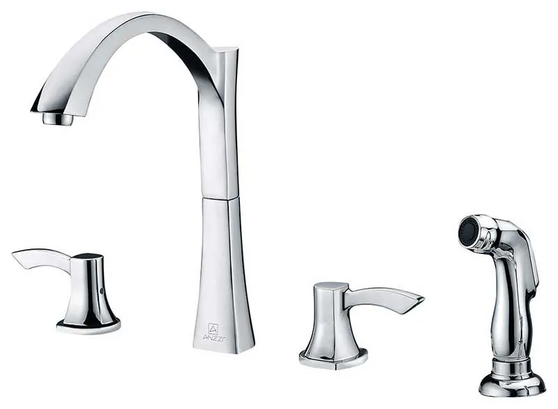 Anzzi ELYSIAN Farmhouse Stainless Steel 32 in. 0-Hole Single Bowl Kitchen Sink with Soave Faucet in Polished Chrome
