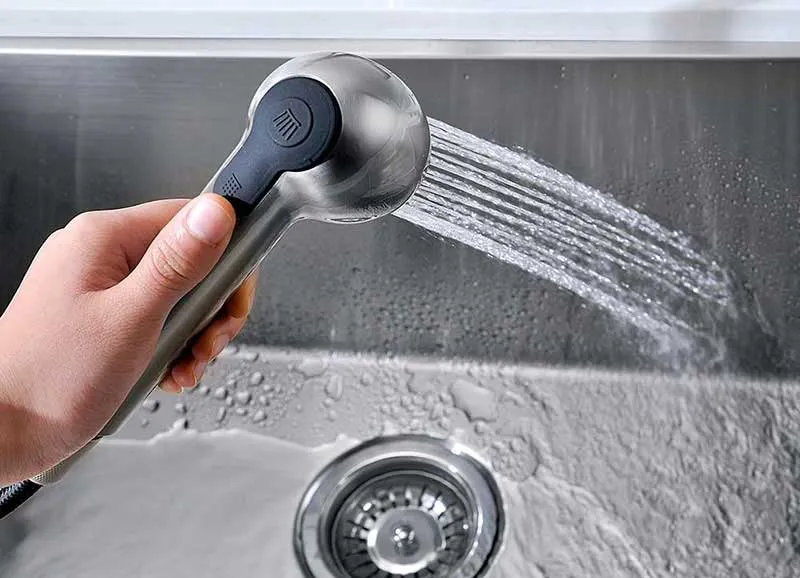 Anzzi ELYSIAN Farmhouse Stainless Steel 36 in. 0-Hole Kitchen Sink and Faucet Set with Harbour Faucet in Brushed Nickel