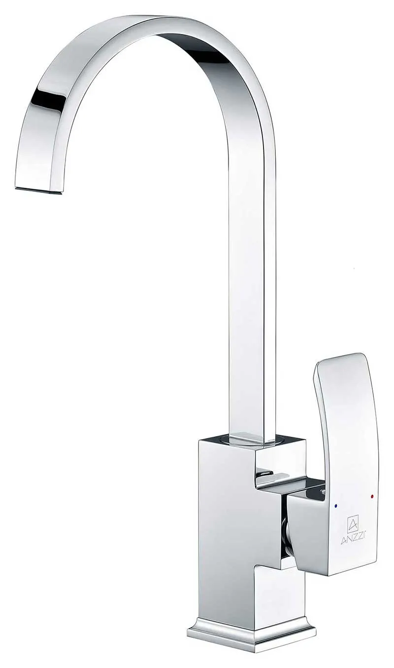 Anzzi ELYSIAN Farmhouse Stainless Steel 36 in. 0-Hole Kitchen Sink and Faucet Set with Opus Faucet in Polished Chrome