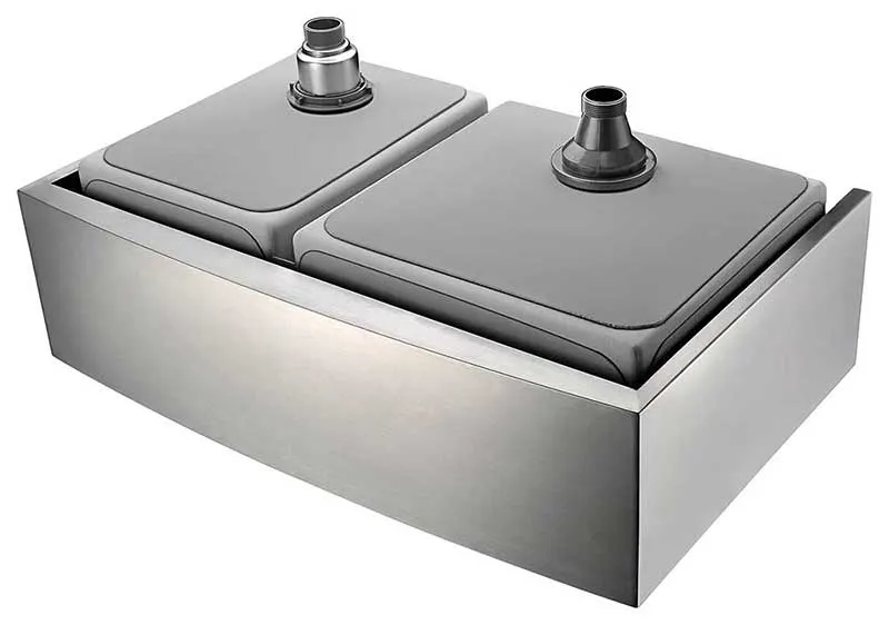 Anzzi ELYSIAN Farmhouse Stainless Steel 36 in. Double Bowl Kitchen Sink and Faucet Set with Manis Faucet in Polished Chrome