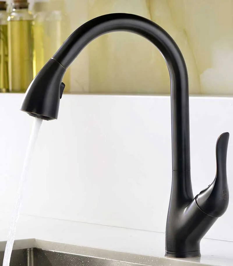 Anzzi MOORE Undermount Stainless Steel 32 in. Double Bowl Kitchen Sink and Faucet Set with Accent Faucet in Oil Rubbed Bronze