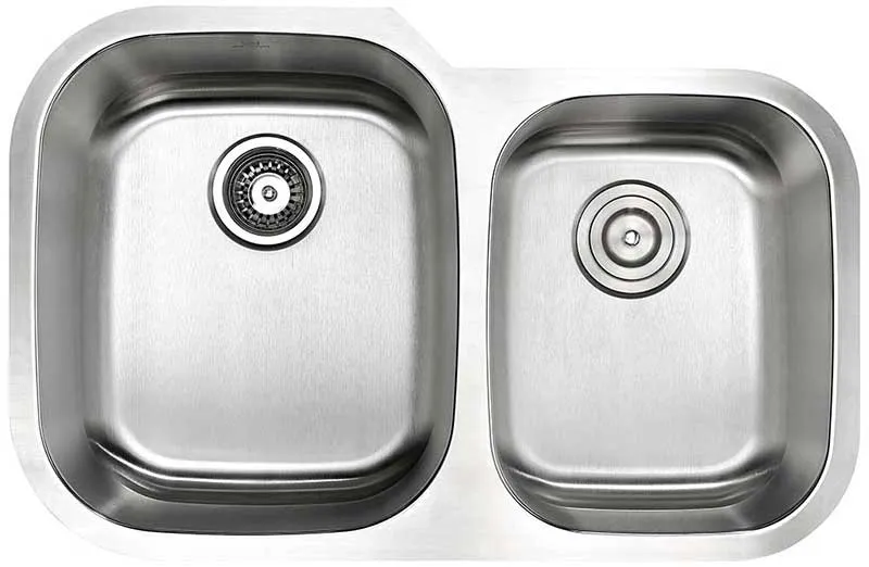 Anzzi MOORE Undermount Stainless Steel 32 in. Double Bowl Kitchen Sink and Faucet Set with Accent Faucet in Oil Rubbed Bronze