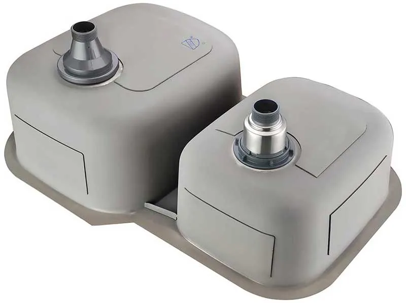 Anzzi MOORE Undermount Stainless Steel 32 in. Double Bowl Kitchen Sink and Faucet Set with Soave Faucet in Brushed Nickel