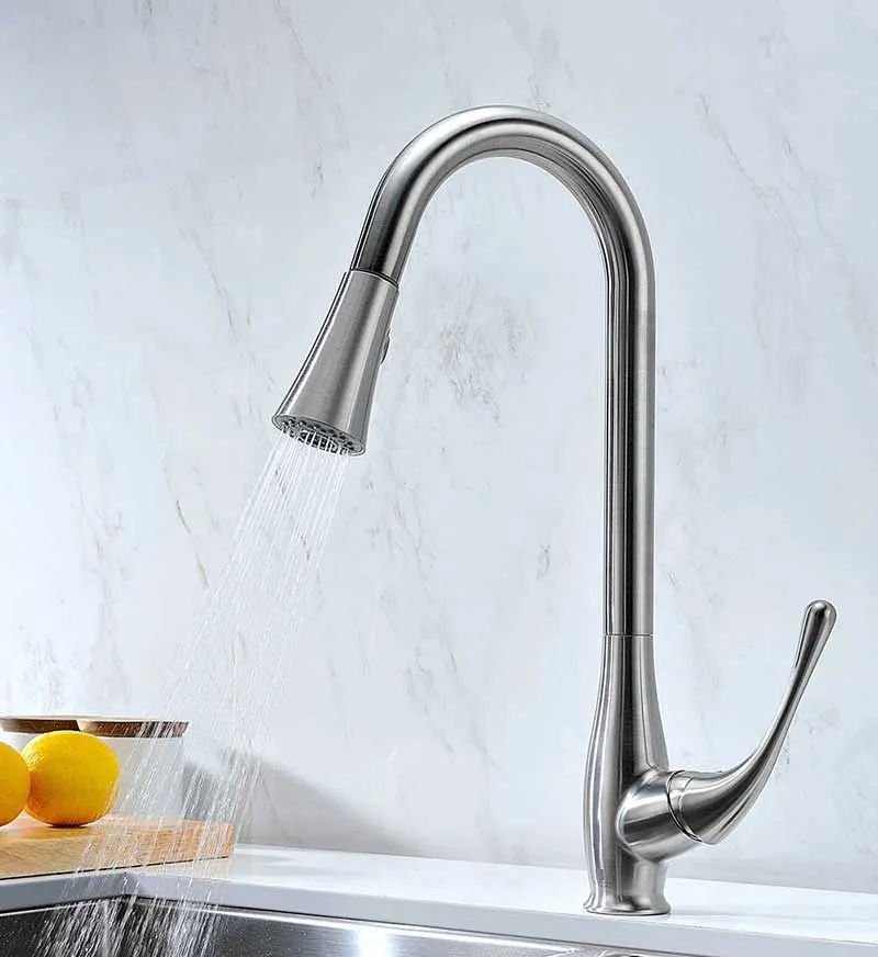 Anzzi VANGUARD Undermount Stainless Steel 30 in. Single Bowl Kitchen Sink and Faucet Set with Singer Faucet in Brushed Nickel