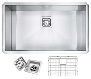 Anzzi Vanguard Undermount Stainless Steel 32 in. 0-Hole Single Bowl Kitchen Sink in Brushed Satin