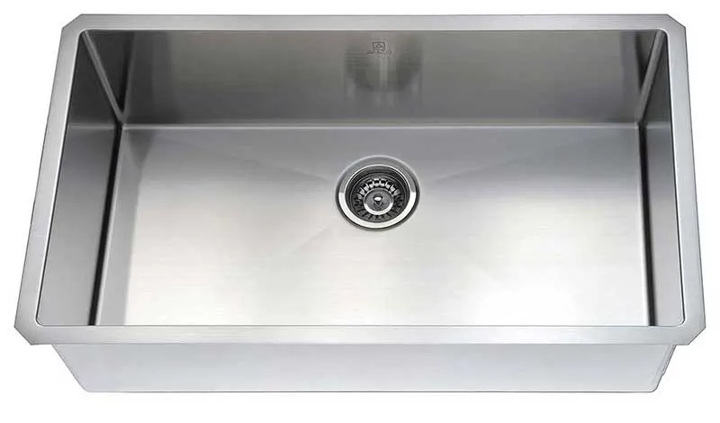 Anzzi VANGUARD Undermount Stainless Steel 32 in. 0-Hole Single Bowl Kitchen Sink with Opus Faucet in Brushed Nickel
