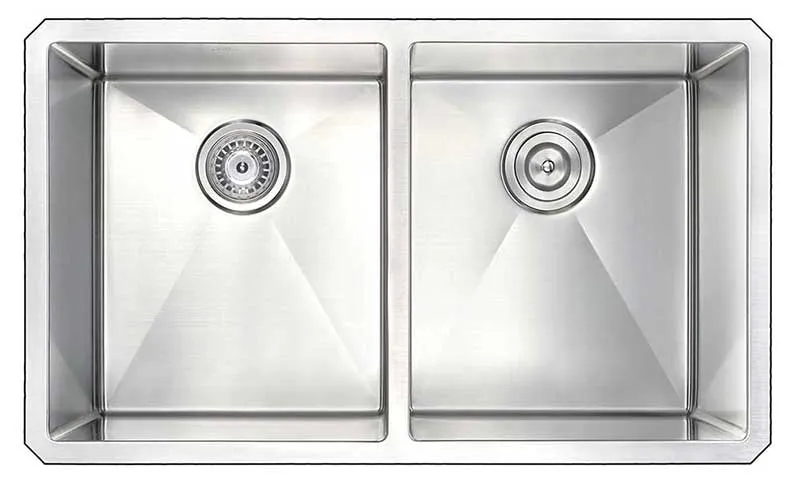 Anzzi VANGUARD Undermount Stainless Steel 32 in. Double Bowl Kitchen Sink and Faucet Set with Opus Faucet in Oil Rubbed Bronze