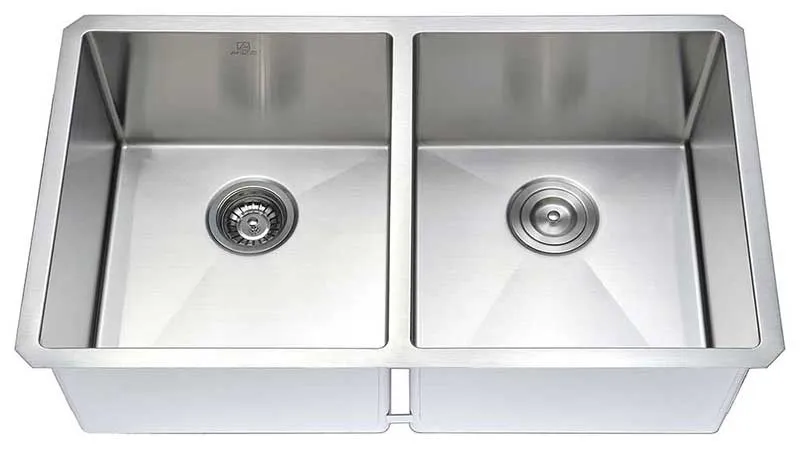 Anzzi VANGUARD Undermount Stainless Steel 32 in. Double Bowl Kitchen Sink and Faucet Set with Opus Faucet in Oil Rubbed Bronze