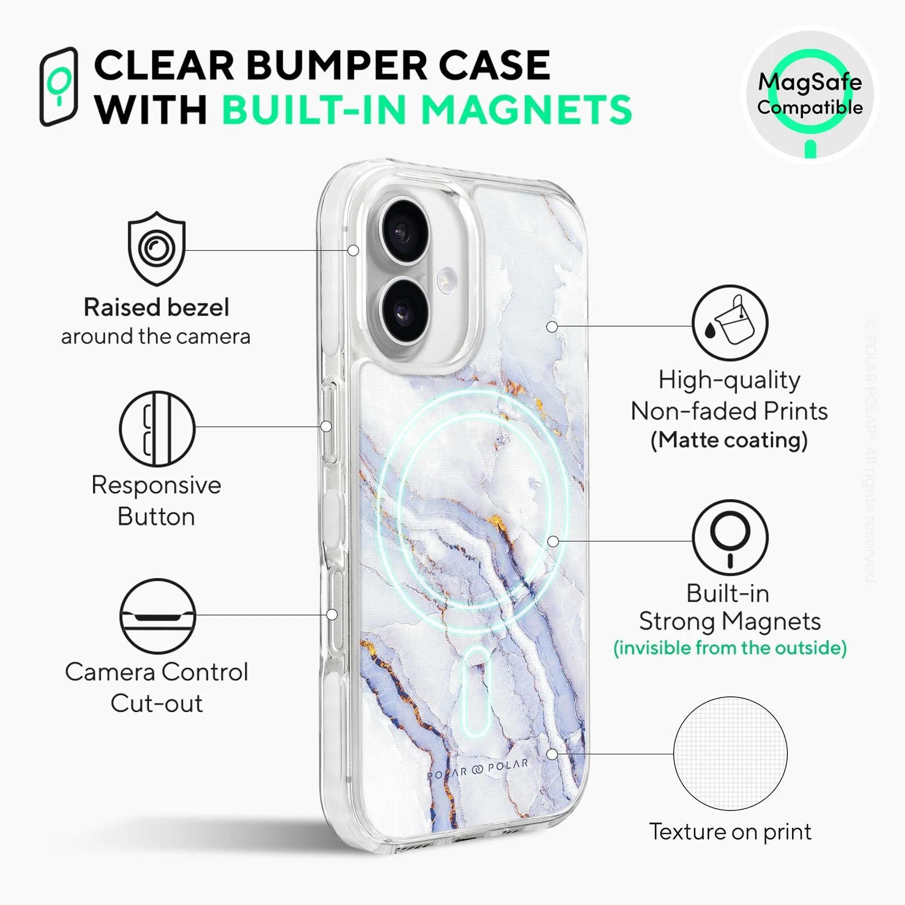 Arctic Ocean - iPhone 16 Plus Clear Bumper MagSafe Case