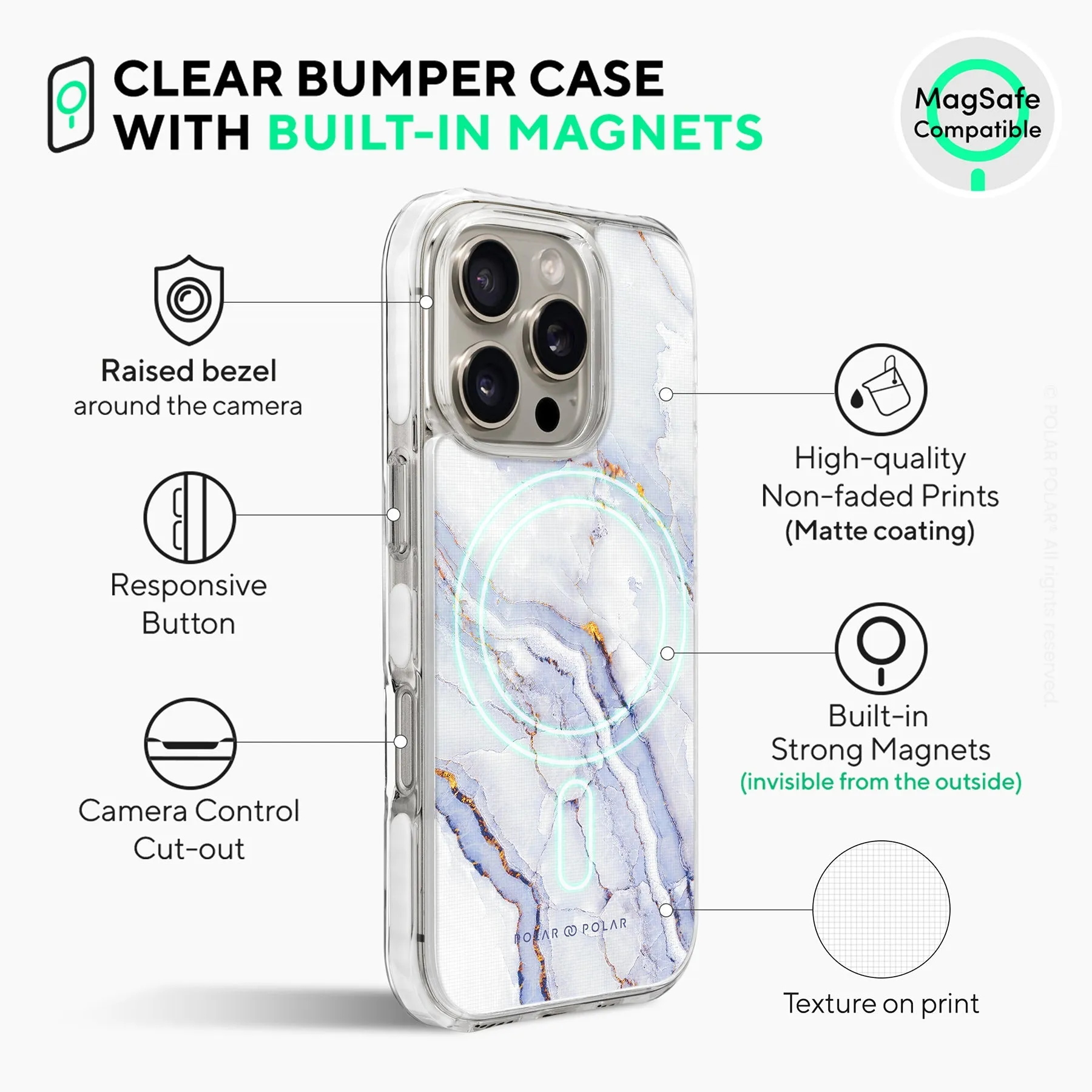 Arctic Ocean - iPhone 16 Pro Clear Bumper MagSafe Case