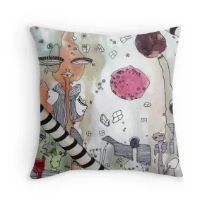 Art Throw Pillow 'Female-hello'