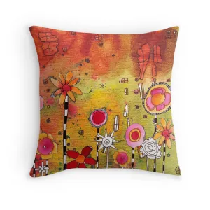 Art Throw Pillow 'Garden Party'