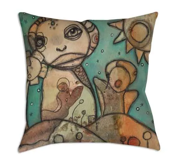 Art Throw Pillow 'Happy Place'
