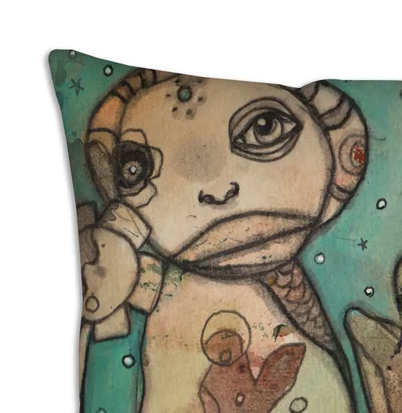 Art Throw Pillow 'Happy Place'
