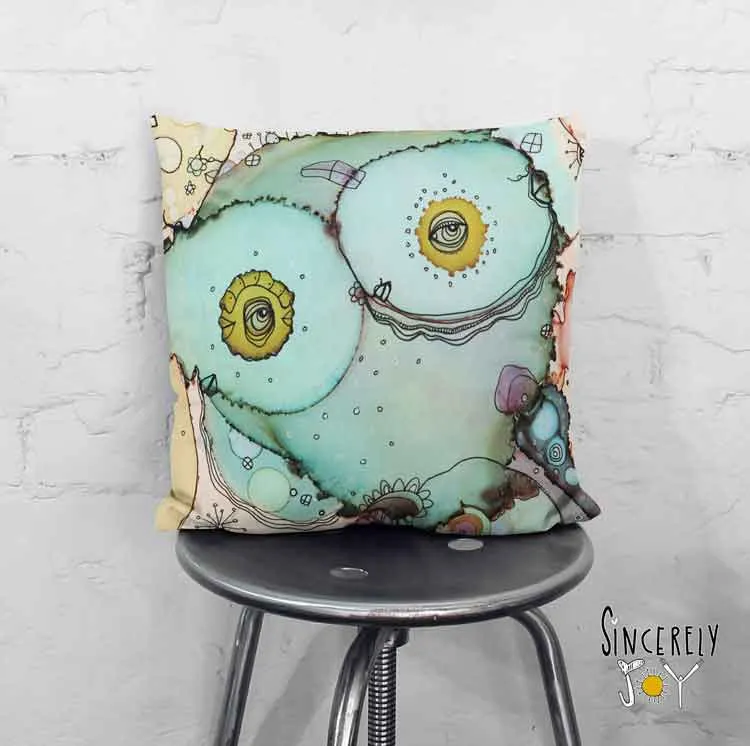 Art Throw Pillow 'I See You 2'