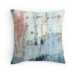 Art Throw Pillow 'Moody City'