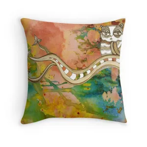 Art Throw Pillow 'Surreal Owl II'
