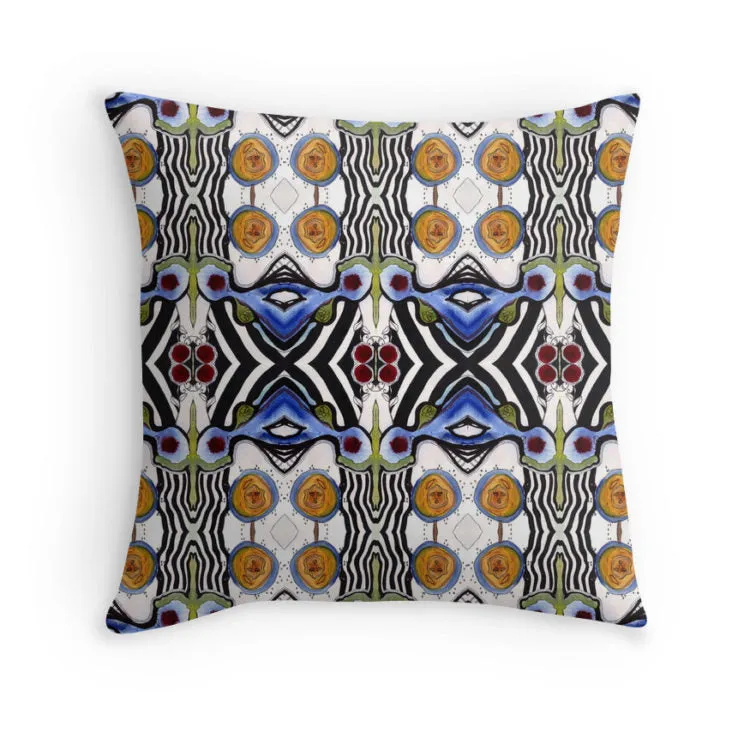 Art Throw Pillow 'Tribal Sun'
