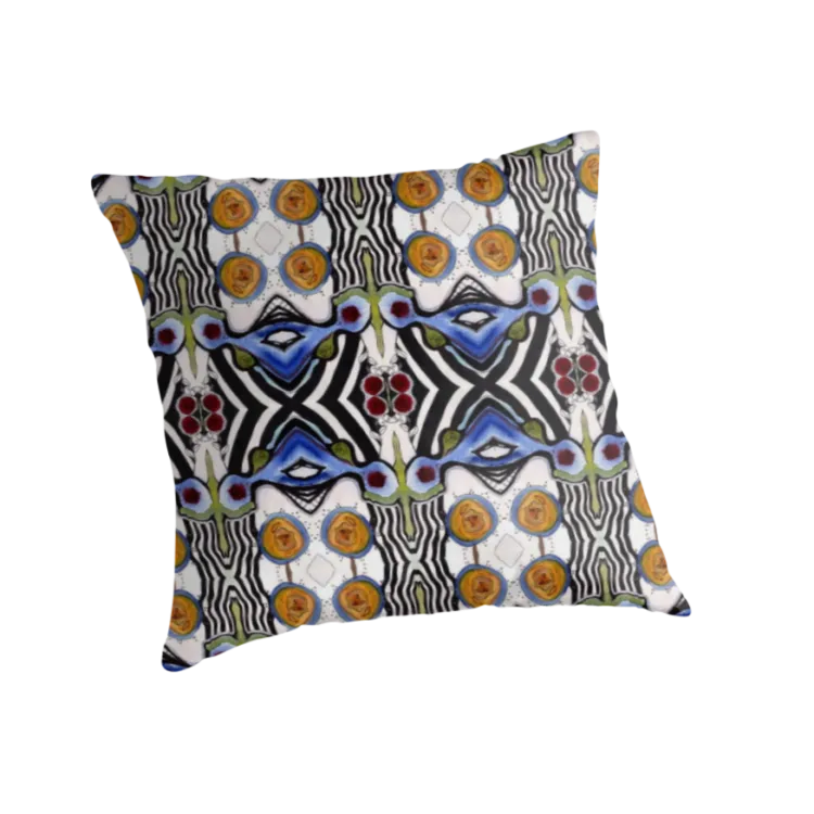 Art Throw Pillow 'Tribal Sun'